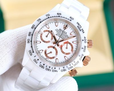ROLEX Daytona Replica with Ceramic Bezel VK63 Movement Sapphire Glass White Dial Watch